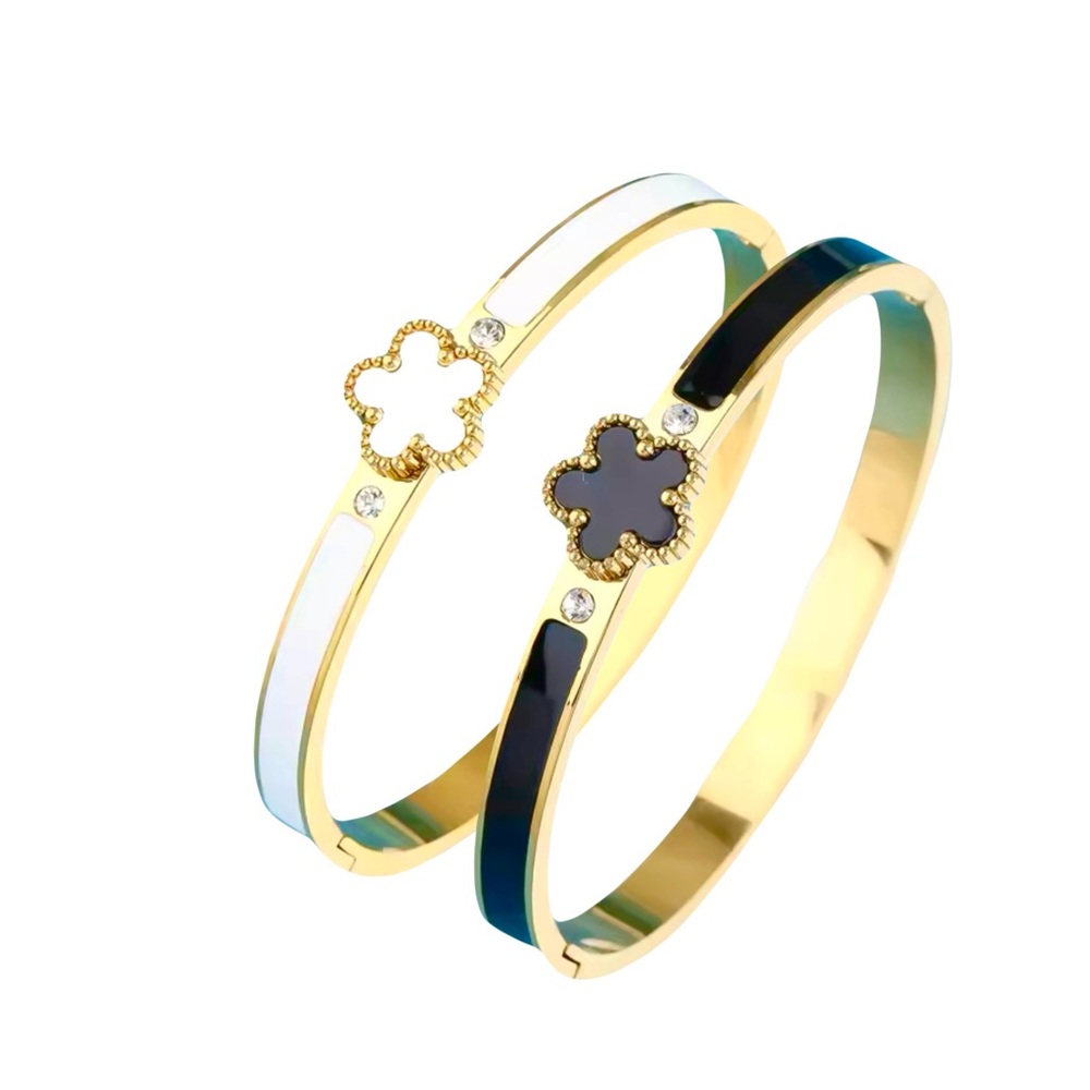 Flower Bangle Stainless Steel